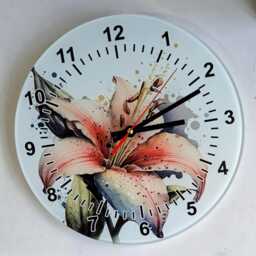 Glass Lily Wall Clock - Flower Floral Home Decor - thumbnail 4
