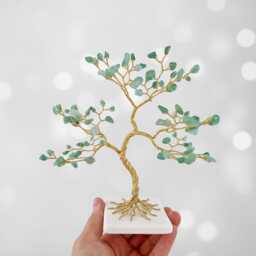 Aventurine Money Tree, Gift For Boss, Office Decor, Wire Art