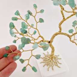 Aventurine Money Tree, Gift For Boss, Office Decor, Wire Art - thumbnail 3