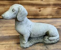 Stone Garden Dachshund Sausage Dog Statue Ornament - thumbnail 1