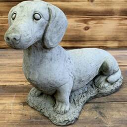 Stone Garden Dachshund Sausage Dog Statue Ornament - thumbnail 2
