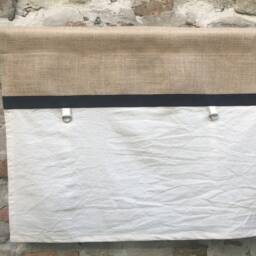 Burlap Curtains Kitchen Valance Tie Up Farmhouse Curtain Rustic Living Room Window Treatments Custom French Country Primitive Jute Decor - thumbnail 4