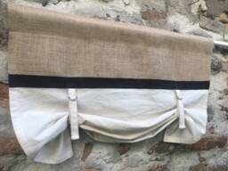 Burlap Curtains Kitchen Valance Tie Up Farmhouse Curtain Rustic Living Room Window Treatments Custom French Country Primitive Jute Decor