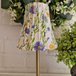 Cordless Touch Lamp. Beautiful Blue & Yellow Floral Usb Rechargeable Table Lamp.hand Decorated