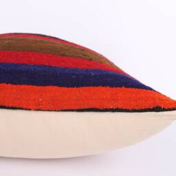 Bohemian Kilim Pillow 20'' Turkish Wool Accent Pillow - thumbnail 4