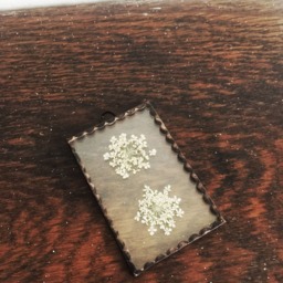 Handmade Pressed Flower Frame Cow Parsley Queen Anne's Lace Wall Hanging - thumbnail 3