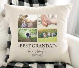 Personalised Grandads Photo Cushion - Fathers Day Gift For Dad & Grandpa Birthday Present Granddaugher Grandson - thumbnail 1