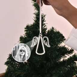 Angel Wings Photo Projection Ornament Custom Memorial Ornaments Remembrance Gift Christmas