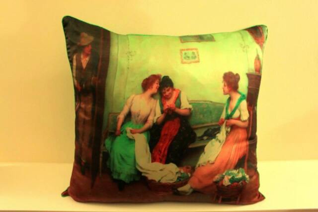 Fine Art Print Green Silk Decorative Cushion Pillow Cover