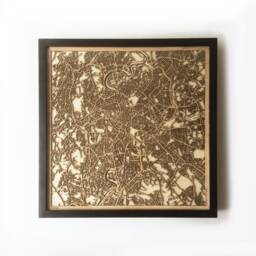 Rome Wooden Street Map - Framed Laser Cut Minimalist Wall Art