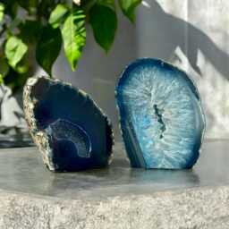 Blue Agate Standing Cut Base - A Calming & Soothing Crystal, Luna By Louise, Crystal Shop UK - thumbnail 3