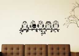 Owls Family Wall Decal Vinyl Sticker Birds Animal Childrens Kids Room Nursery Decor - 20Nry3 - thumbnail 1