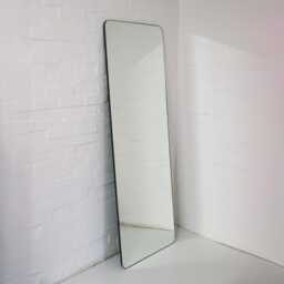 Quadris Wall Leaning & Hanging Rectangular Mirror With Minimalist Brass Frame - thumbnail 4