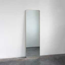 Quadris Wall Leaning & Hanging Rectangular Mirror With Minimalist Brass Frame