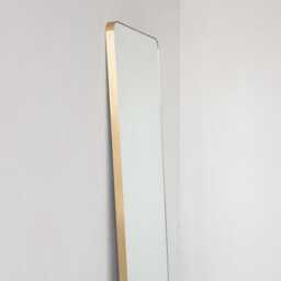 Quadris Wall Leaning & Hanging Rectangular Mirror With Minimalist Brass Frame - thumbnail 3
