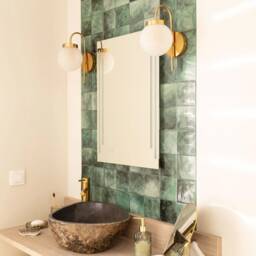 Ely - Mid Century Glass Globe Wall Sconce Bathroom Vanity Light, Ip44 - thumbnail 3