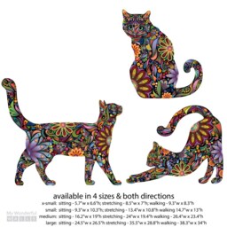 Cat Decals - Set Of 3 Wall Stickers Peel & Stick - thumbnail 2
