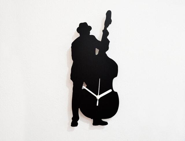Man Play The Cellos. Jazz Band Instruments - Wall Clock - image 1