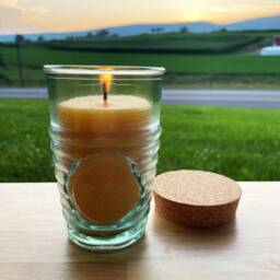 Beeswax Candle in Honeybee Glass Jar 100% All Natural Bees Wax/Spanish Recycled Ecofriendly Pure Cotton Wick Candles Gift Cork Lid - thumbnail 2