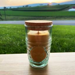 Beeswax Candle in Honeybee Glass Jar 100% All Natural Bees Wax/Spanish Recycled Ecofriendly Pure Cotton Wick Candles Gift Cork Lid - thumbnail 3