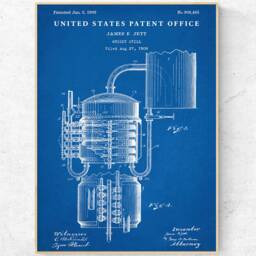 Whiskey Still 1909 Patent Print. Blueprint Poster. Whisky Bar Decor, Prohibition Moonshine Wall Art, Ready To Hang Canvas - thumbnail 3