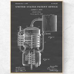 Whiskey Still 1909 Patent Print. Blueprint Poster. Whisky Bar Decor, Prohibition Moonshine Wall Art, Ready To Hang Canvas - thumbnail 2