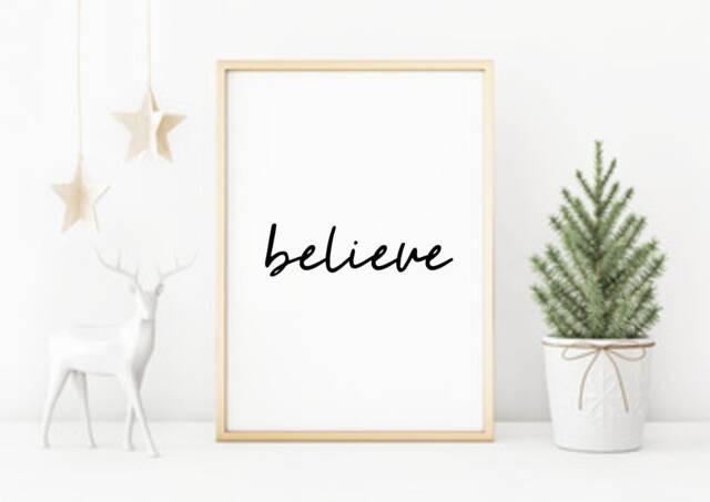 Christmas Print - Holiday Decor We Believe Scandi Nordic Modern Stylish - image 1