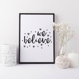 Christmas Print - Holiday Decor We Believe Scandi Nordic Modern Stylish - thumbnail 2