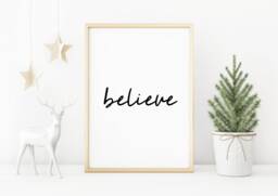 Christmas Print - Holiday Decor We Believe Scandi Nordic Modern Stylish - thumbnail 1