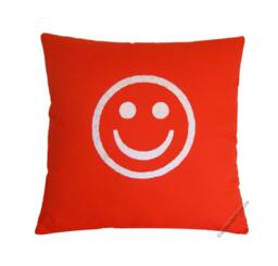 Orange & White Smiley Decorative Throw Pillow Cover/Case Cushion 20x20 - thumbnail 1