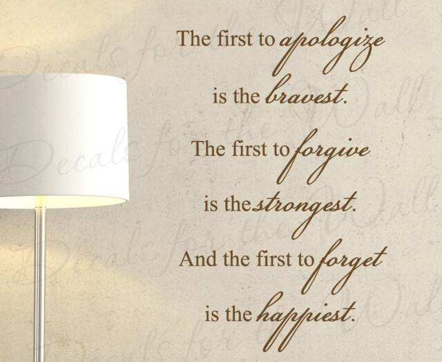 The First To Apologize Bravest Forgive Strongest Forget Happiest Family God Religious Home Wall Decal Vinyl Quote Art A61 - image 1