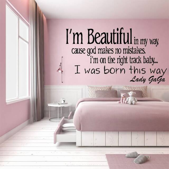 Born This Way, Lady Gaga - 0321, Wall Art Decal, Transfer, Mural, Sticker, 75 Colours, 5 Sizes, Interior Or Exterior Use , Easy To Apply - image 1