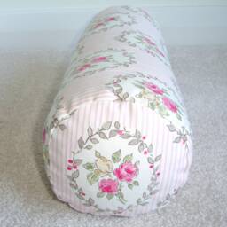 "Bolster Cover Pink Yellow Rose Cylinder Pillow Round Sham 16"" 18" - thumbnail 2