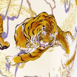 Japanese Tigers Lampshade Oriental Asian Style, Ivory Cream & Gold - thumbnail 4