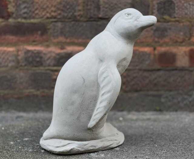 Outdoor Penguin Figurine Stone Statue Handmade Bird Sculpture Garden Ornament Cement Winter Wildlife Lover Gift - image 1