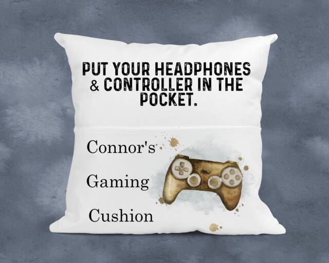 Personalised Kids Gaming Book Cushion, Gifts For Boys Girls, Children's Personalized Pillows, Girls Gift - image 1