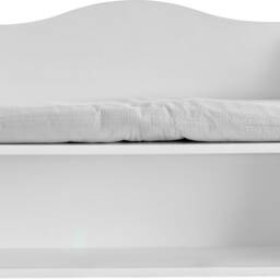 Kraftkids Children's Bench, White, With Seat Cushion & Three Baskets - thumbnail 3