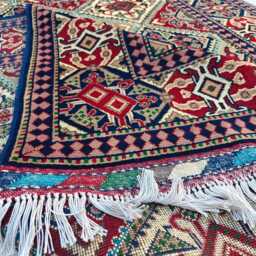 5x7 Ft Soft Geometric Hand-Woven Afghan Tribal Wool Carpet, Living Room Rug - thumbnail 4