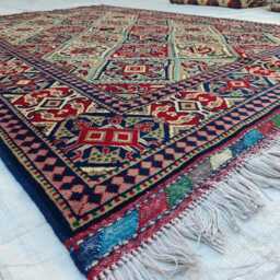 5x7 Ft Soft Geometric Hand-Woven Afghan Tribal Wool Carpet, Living Room Rug - thumbnail 3