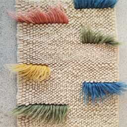 Handmade Wool Rug For Kids Room, Soft Shaggy Playmat, Natural Woven Carpet, Cozy Winter Nursery Decor, Christmas Home Gift - thumbnail 3