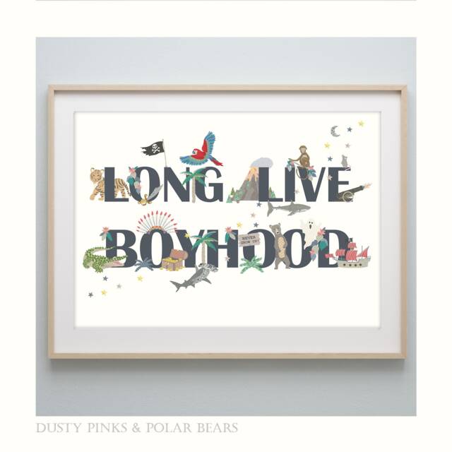 Long Live Boyhood -Childhood - Neverland Peter Pan Children's Prints Wall Art Liberty - image 1