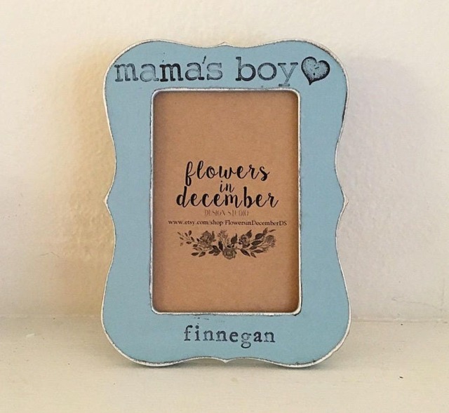 Mother's Day Gift, Mamas Boy, Mom Frame, Mommy Mother Son, Little Boy Personalized Picture Frame 4 X 6 - Flowers in December - image 1
