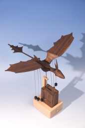 Handmade Wooden Dragon Automaton, Mechanical Kinetic Sculpture, Figurine, Moving Art For Desk, Unique Father's Day Gift - thumbnail 1