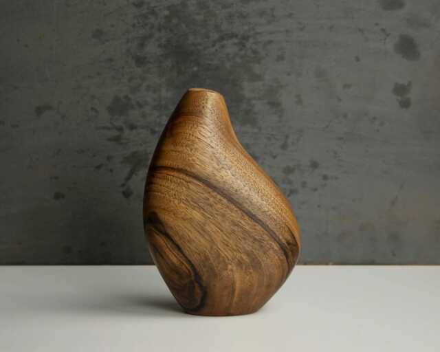 Handcrafted Wooden Vase For Dried Flowers, Solid Hardwood, Minimalist Home Decor, Bespoke - image 1
