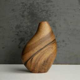 Handcrafted Wooden Vase For Dried Flowers, Solid Hardwood, Minimalist Home Decor, Bespoke - thumbnail 3