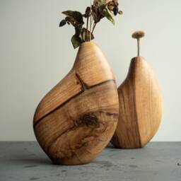 Handcrafted Wooden Vase For Dried Flowers, Solid Hardwood, Minimalist Home Decor, Bespoke - thumbnail 2
