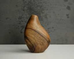 Handcrafted Wooden Vase For Dried Flowers, Solid Hardwood, Minimalist Home Decor, Bespoke - thumbnail 1