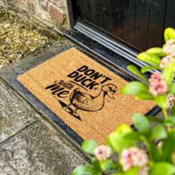 Don't Duck With Me Door Mat - Funny Quirky Welcome With Attitude, Sassy Entry Rug, Unique Housewarming Gift, Bold Front Porch Decor - thumbnail 3