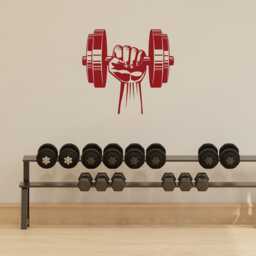 Dumbbell Vinyl Wall Decal Home Gym Fitness Center Bodybuilding Motivational Art Sports Workout Exercise Room Decor Stickers Mural - 3123Di - thumbnail 2