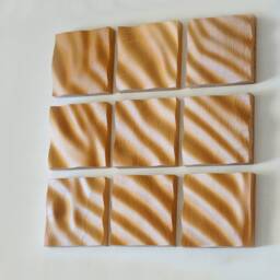Tic Tac Toe Wood Relief Sculpture Set Of 9 Flowing Wave Wall Art - thumbnail 2